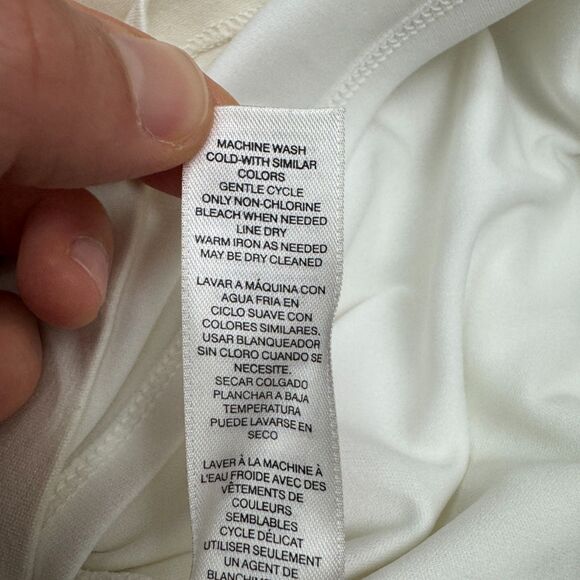 Chico's Midi Sheath Dress Womens 0 us 4 Cream Ivory 3/4 Sleeve Ponte Knit Work - Picture 12 of 16